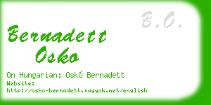 bernadett osko business card
