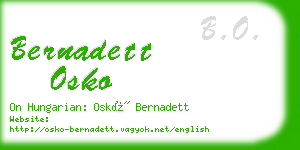 bernadett osko business card